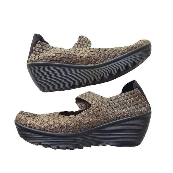 bernie mev. Shoes - Bernie Mev 41 Women's Lilia Platform Wedge Heels Bronze Gold 10- 10.5